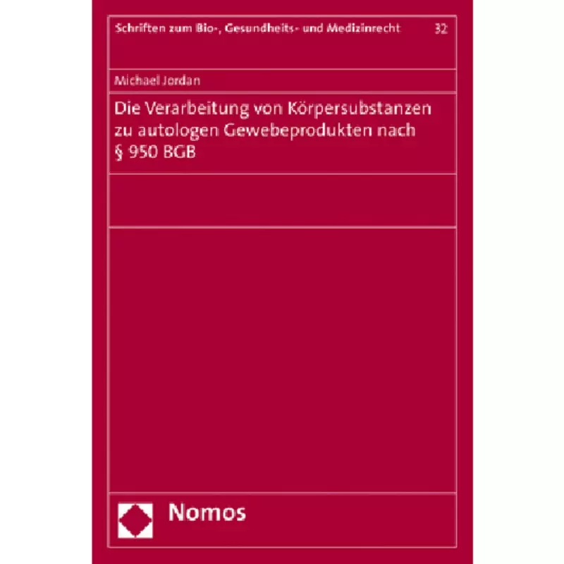 Die Verarbeitung von Körpersubstanzen zu autologen Gewebeprodukten nach § 950 BGB