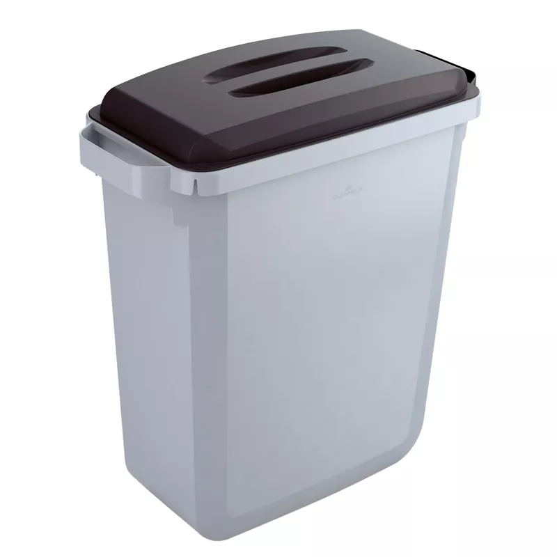 Durable Abfalleimer DURABIN 60l grau +Deckel sw