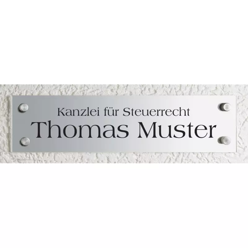 Schild CLASSIC, Aluminium, 400 x 100 mm, individuell bedruckt. Design 01