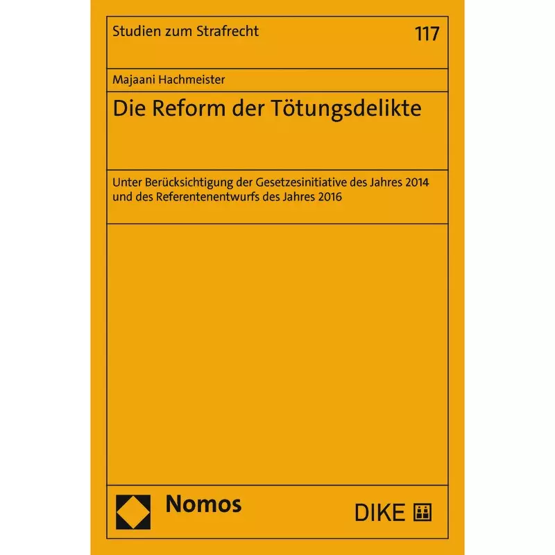Die Reform der Tötungsdelikte