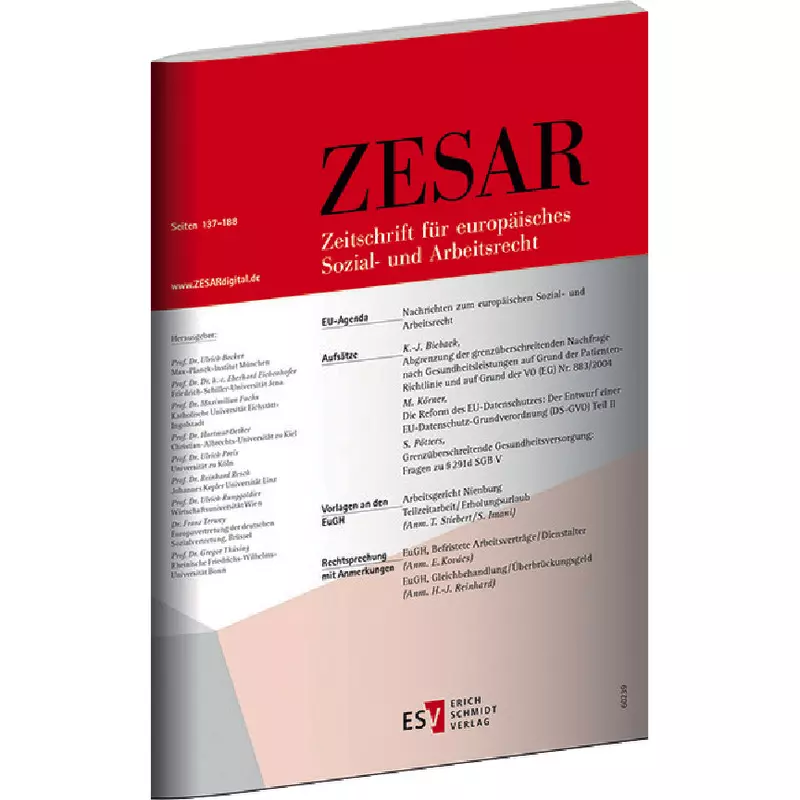 ZESAR - Zeitschrift für europäisches Sozial- und Arbeitsrecht - Abonnement