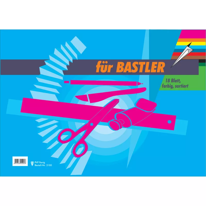 Bastelmappe Buntpapier sortiert   A3 18BL PVP 3105