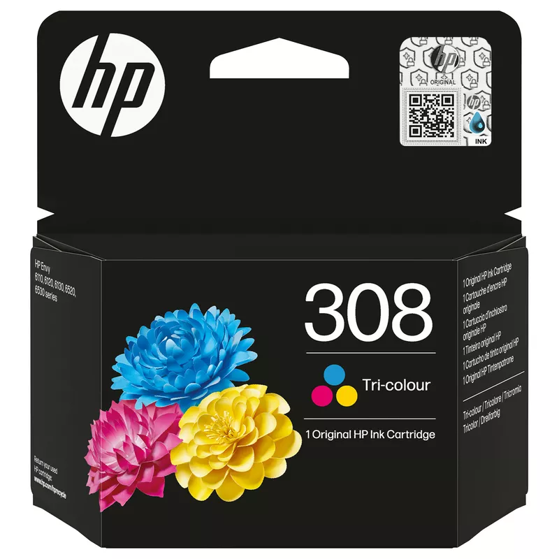 HP 308 Tri-color Original Ink Cartridge