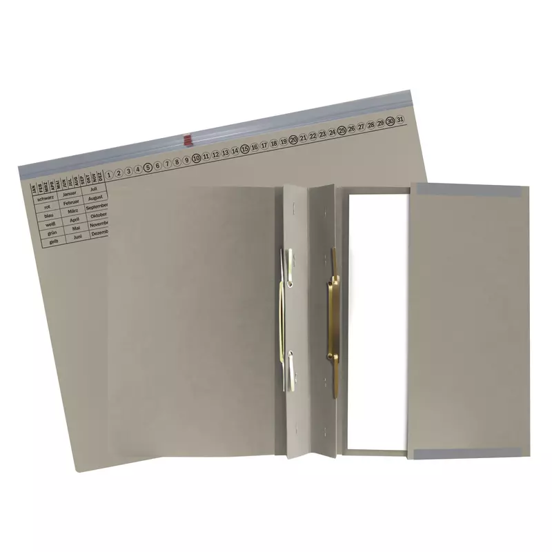 Exacompta, Exaflex Premium, Kanzlei Hängehefter, 2 Abheftvorrichtungen, Rechtsheftung, 265x318mm, Packung mit 25 Stück - Grau