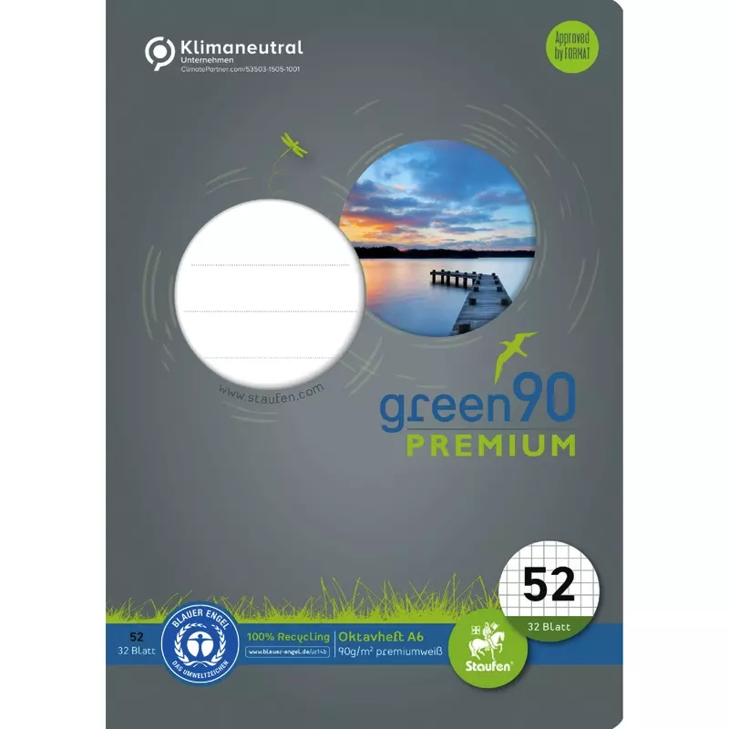 Staufen green Oktavheft DIN A6, kariert