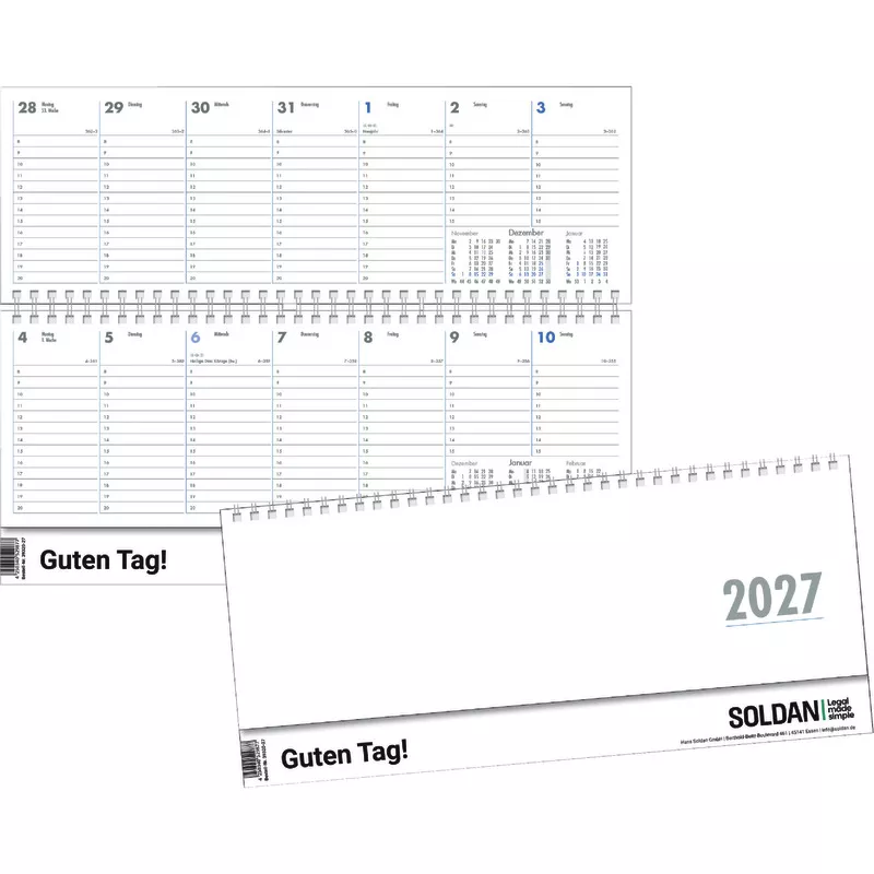 SoldanPlus Schreibtisch-Querkalender BUDGET 2027