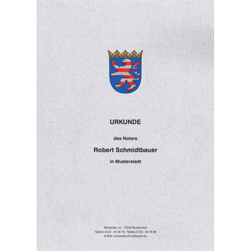 Urkundenumschläge mit farbigem Landeswappen, Hessen, Design 03