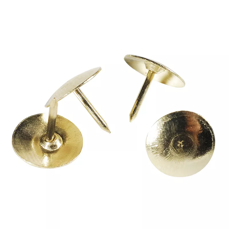Schachtel mit 750 Stück Reißnägeln mit Kopf aus Messing, Ø9,5mm, Spitze 9mm - Messing