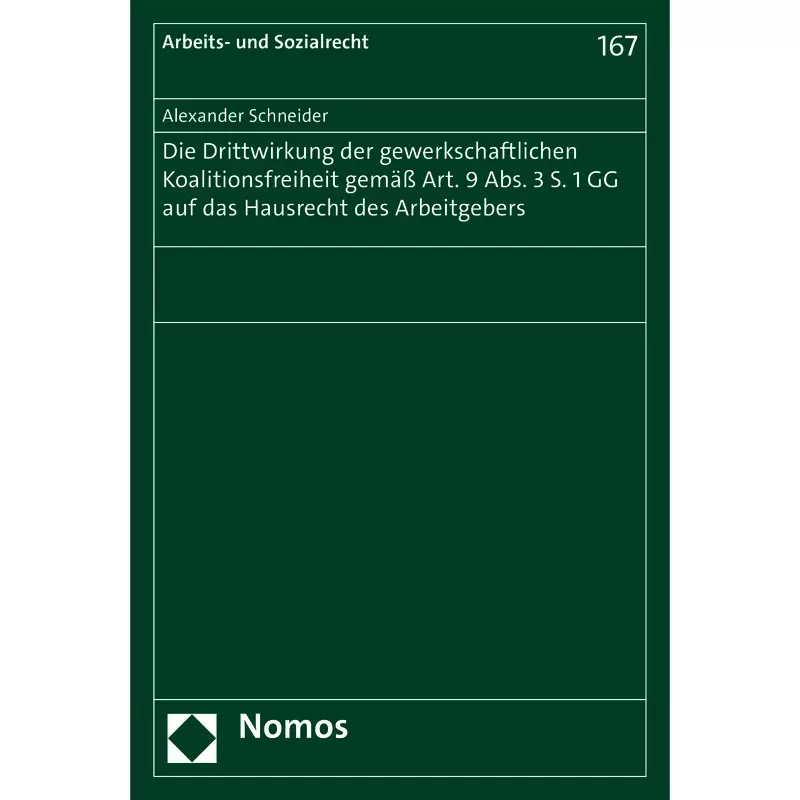 Die Drittwirkung der gewerkschaftlichen Koalitionsfreiheit gemäß Art. 9 Abs. 3 S. 1 GG auf das Hausrecht des Arbeitgebers