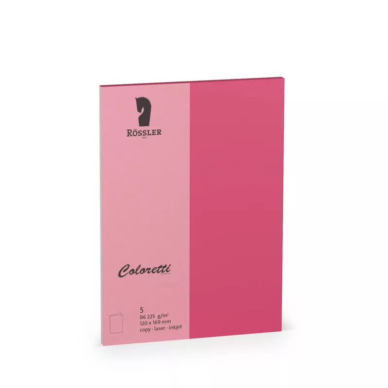 Briefkarte Coloretti, B6hd, 225g/m², pink RÖSSLER 220719554