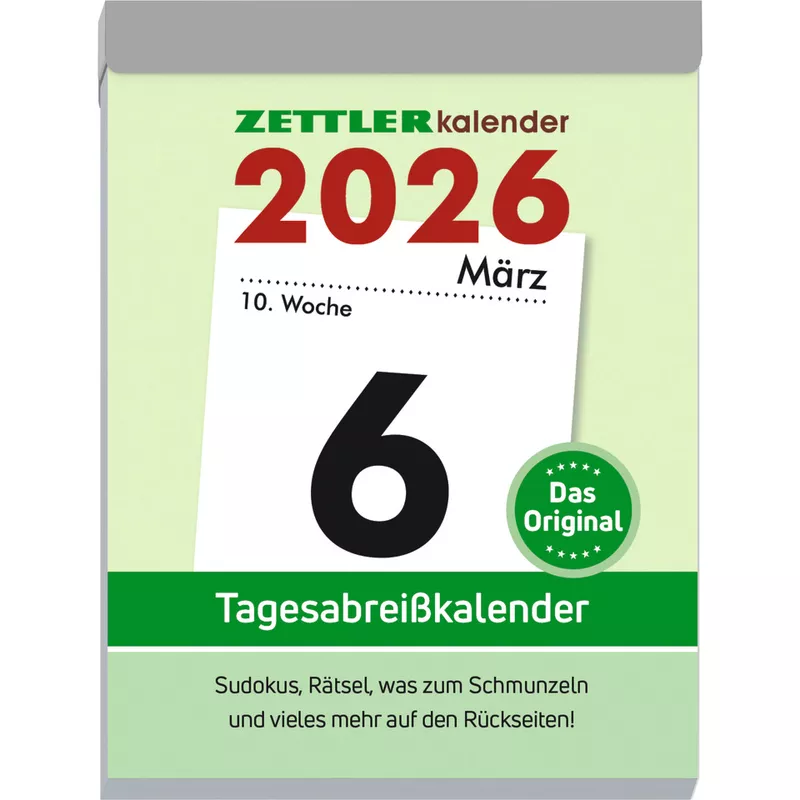 Tagesabreißkalender 2026, 8,2 x 10,7 cm ZETTLER 660057