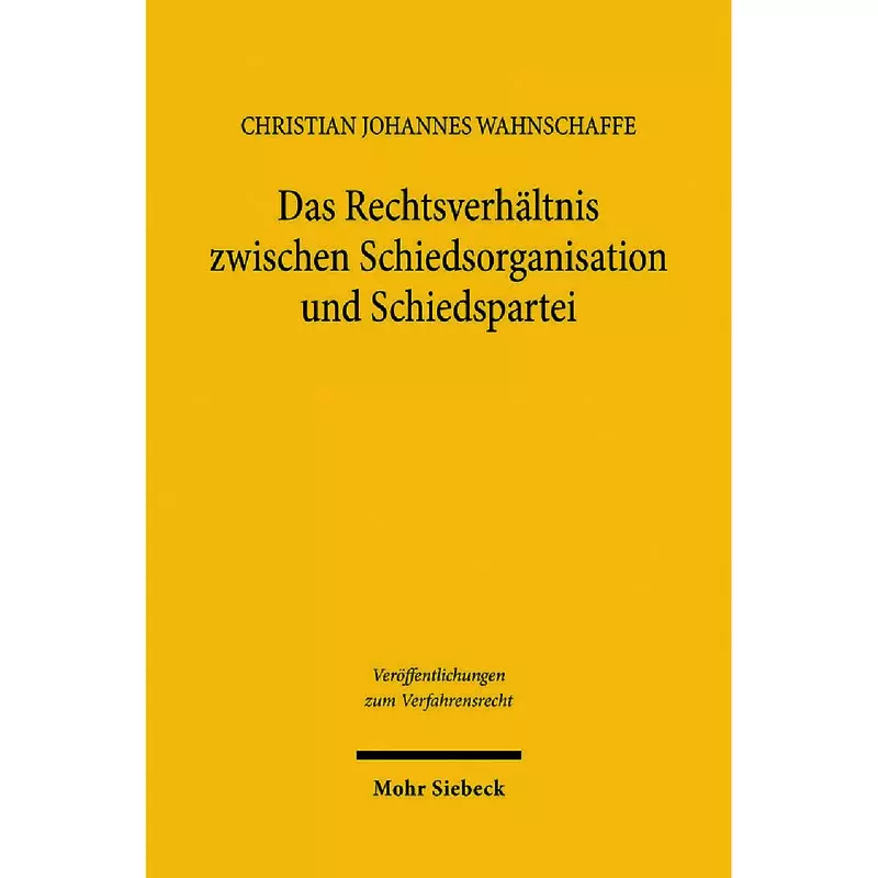 Das Rechtsverhältnis zwischen Schiedsorganisation und Schiedspartei
