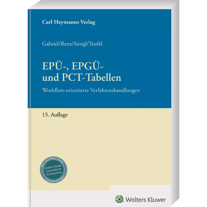 EPÜ-, EPGÜ- und PCT-Tabellen