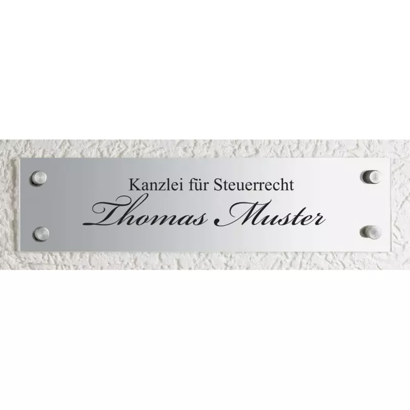 Schild CLASSIC, Aluminium, 400 x 100 mm, individuell bedruckt. Design 02
