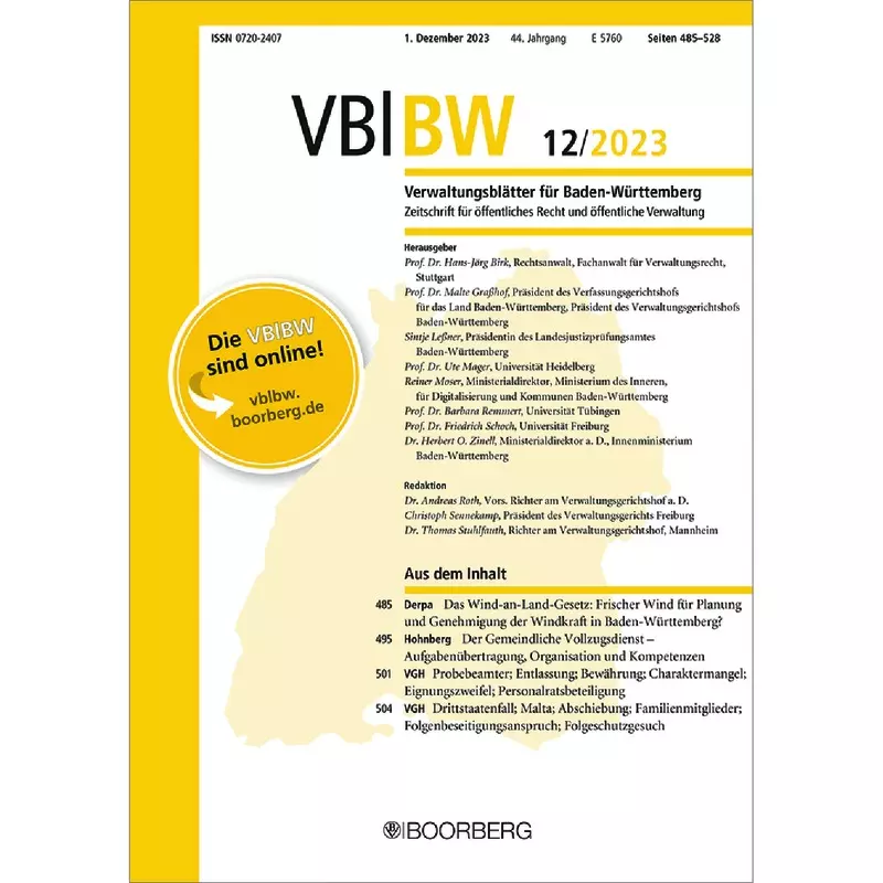 Verwaltungsblätter für Baden-Württemberg (VBlBW) - Abonnement