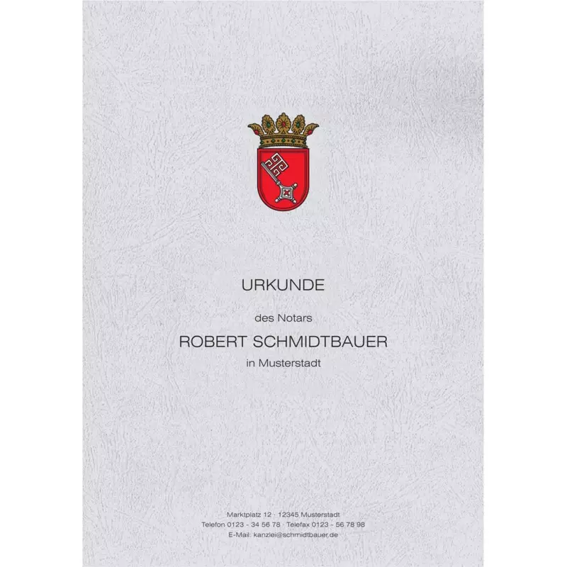 Urkundenumschläge mit farbigem Landeswappen, Bremen, Design 04