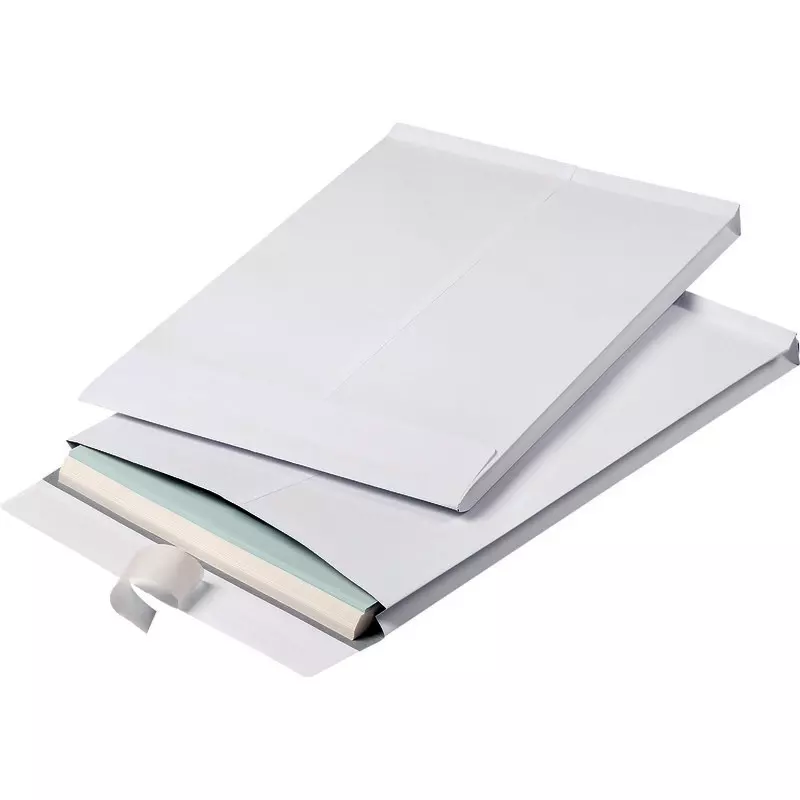 BONG Versandtasche DIN C4 mit Seitenfalte und 20 mm Stehboden, ohne Fenster, weiß, Pack: 100 Stück