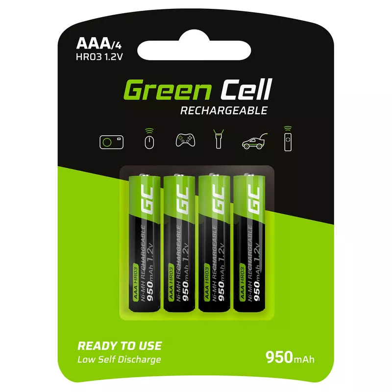 Green Cell Akku 4xAAA HR03 950mAh