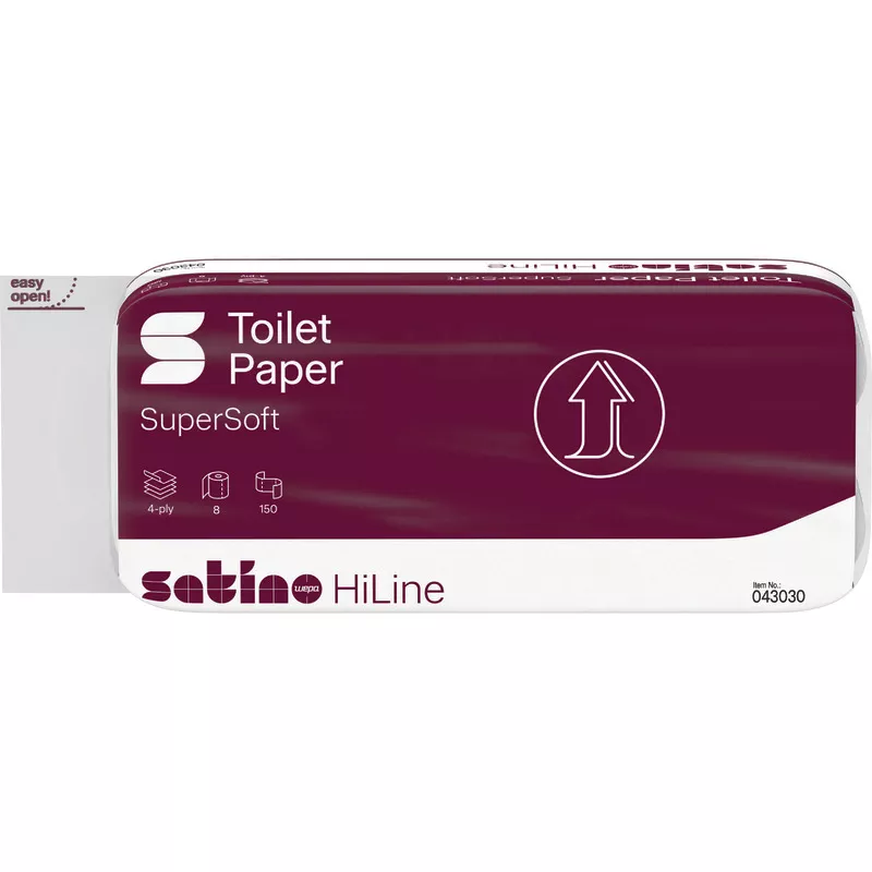 Satino Toilettenpapier HiLine 4lg hochweiß 150 Blatt 8 St./Pa
