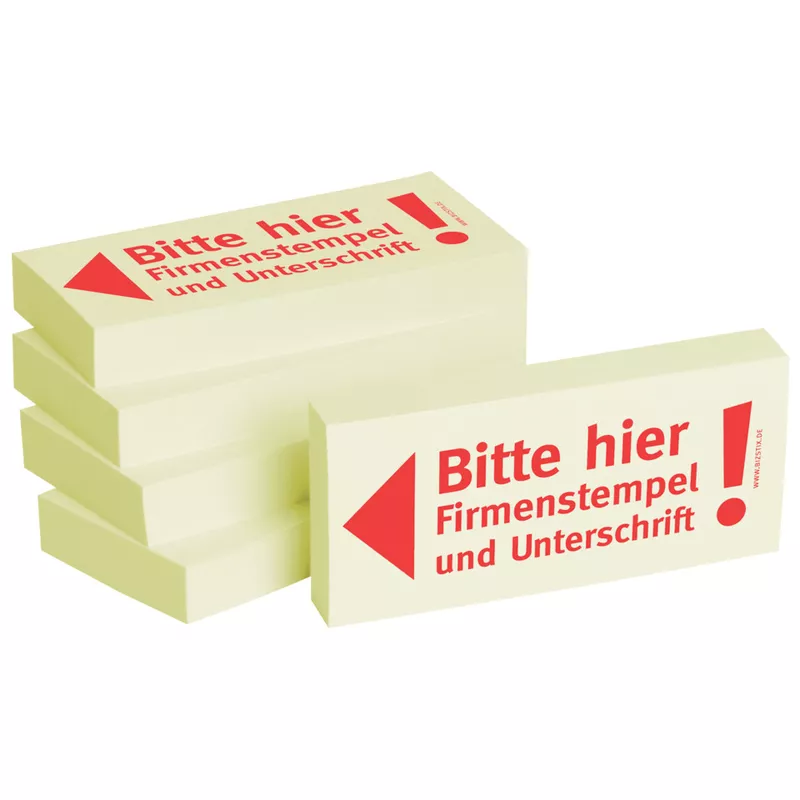 Haftnotiz Finanzstempel+Unterschrift, 75x35mm, 5x100 Blatt BIZSTIX 1301010125