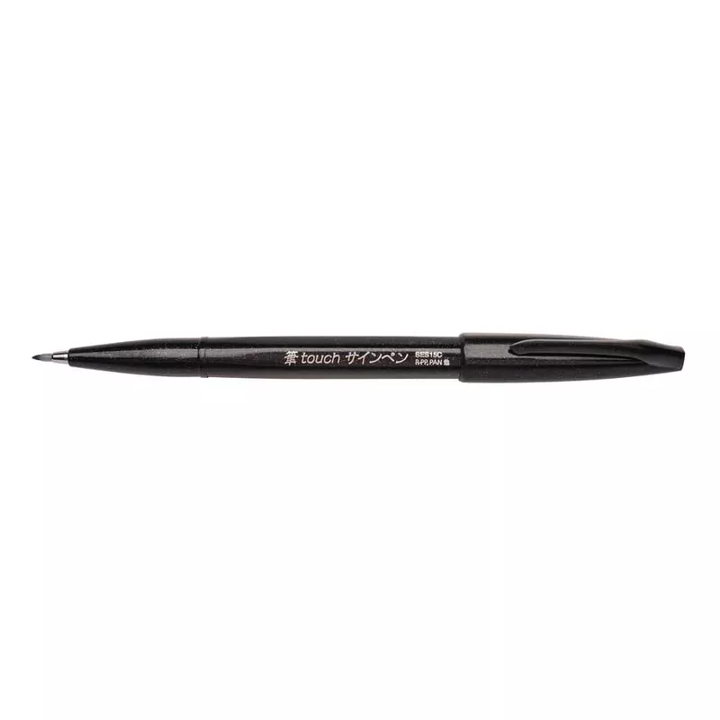 Faserschreiber Brush Sign Pen SES15, variabel, schwarz PENTEL SES15C-A