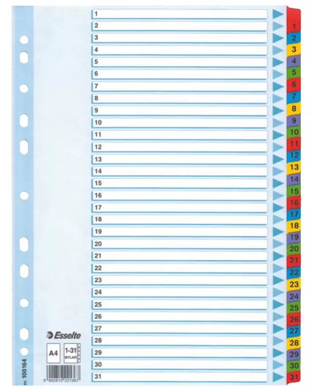 Esselte Ordner-Register, Taben 1-31