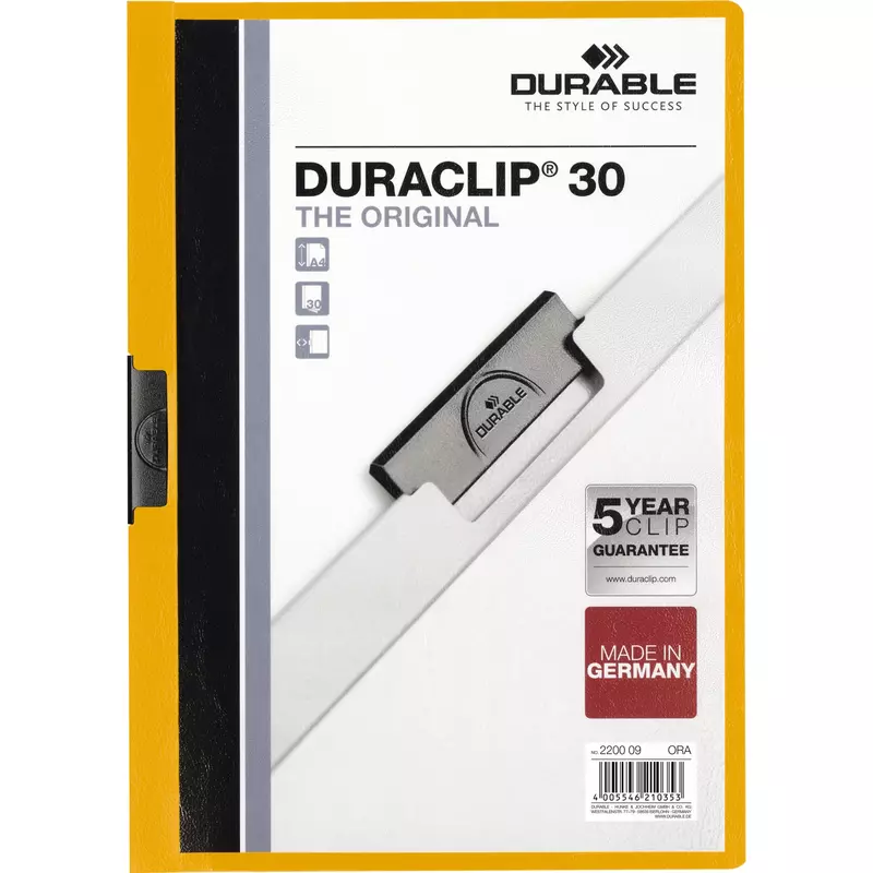 Durable Klemmmappe DURACLIP 30 DIN A4 Hartfolie or