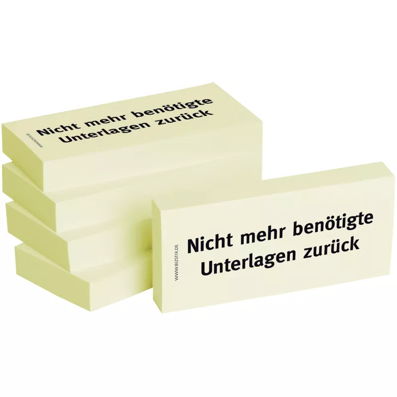 Haftnotiz nicht mehr benötigte Unterlagen, 75x35mm, 5x100 Blatt BIZSTIX 1301010108