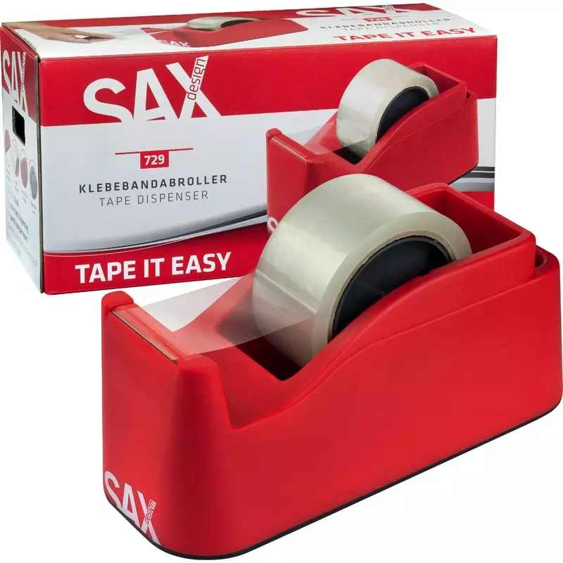 SAX Tischabroller Tape it Easy für Pack-/ Klebefilmbänder, inkl. 1 Rolle 50 mm x 66 m