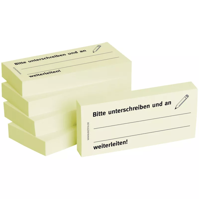Haftnotiz unterschreiben+weiterleiten, 75x35mm, 5x100 Blatt BIZSTIX 1301010111