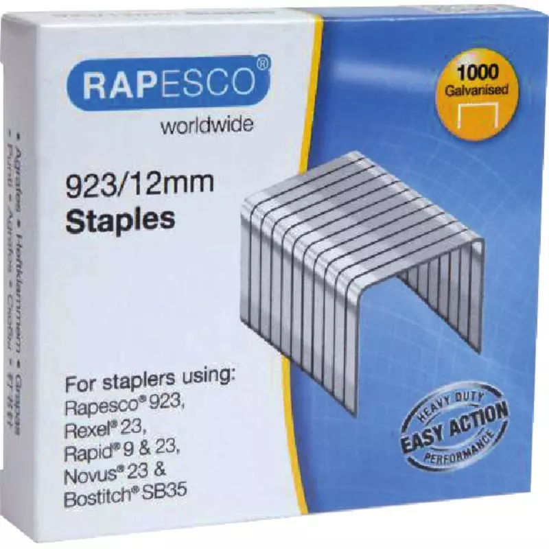 Rapesco Heftklammern, 23/12 verzinkt, 1.000 Stück