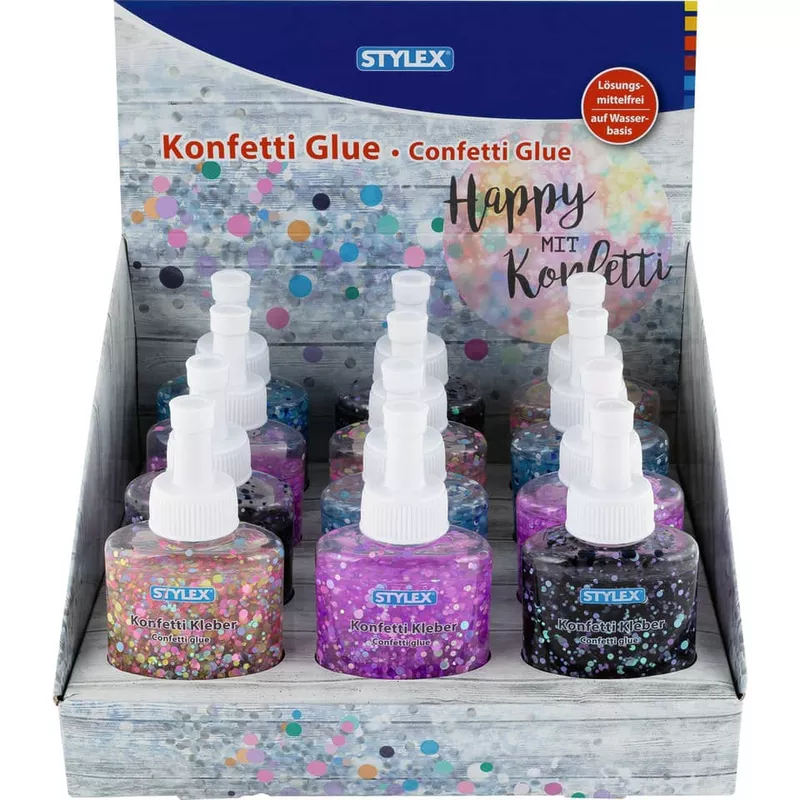 Konfetti-Kleber, 90 g Flasche STYLEX 23383