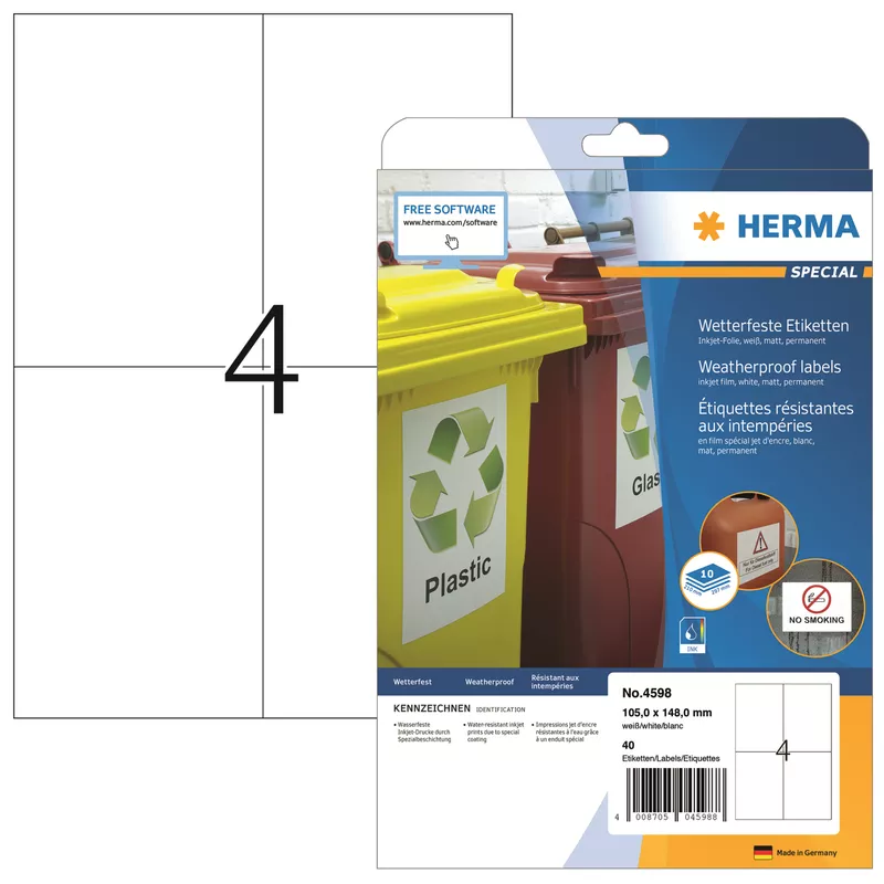 Herma Etikett 105x148mm ws 40 St./Pack.