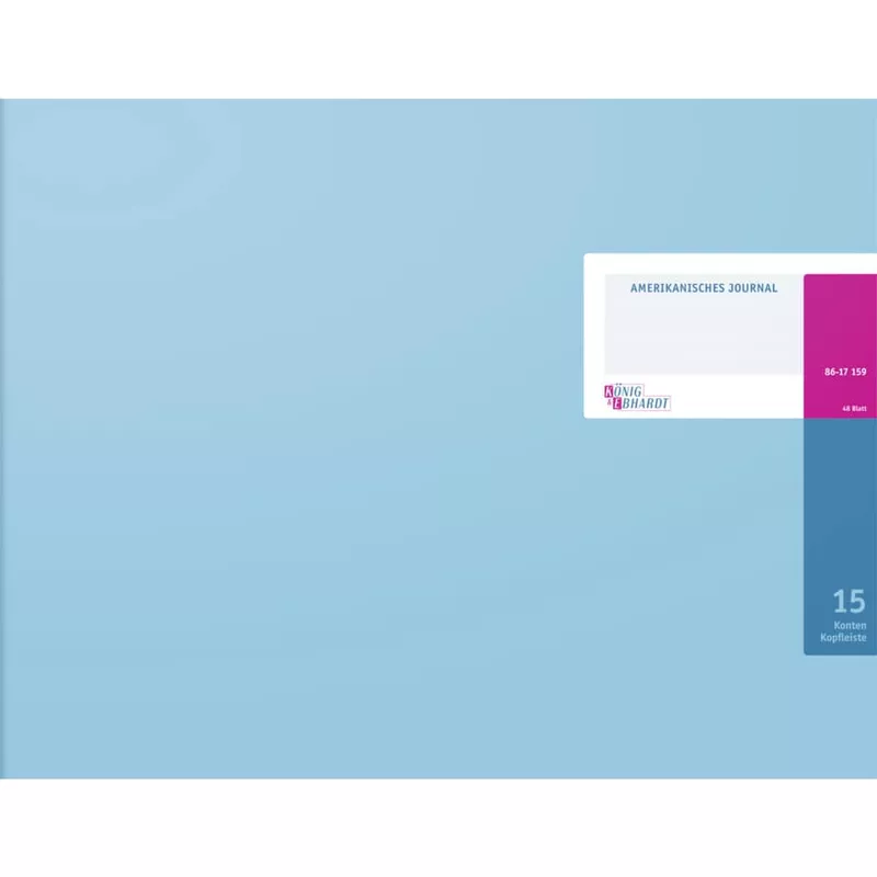 Amerikanisches Journal 420×297 mm, 96 Seiten, Konten-Journal, Karton, magenta/hellblau KÖNIG & EBHARDT 86-17159