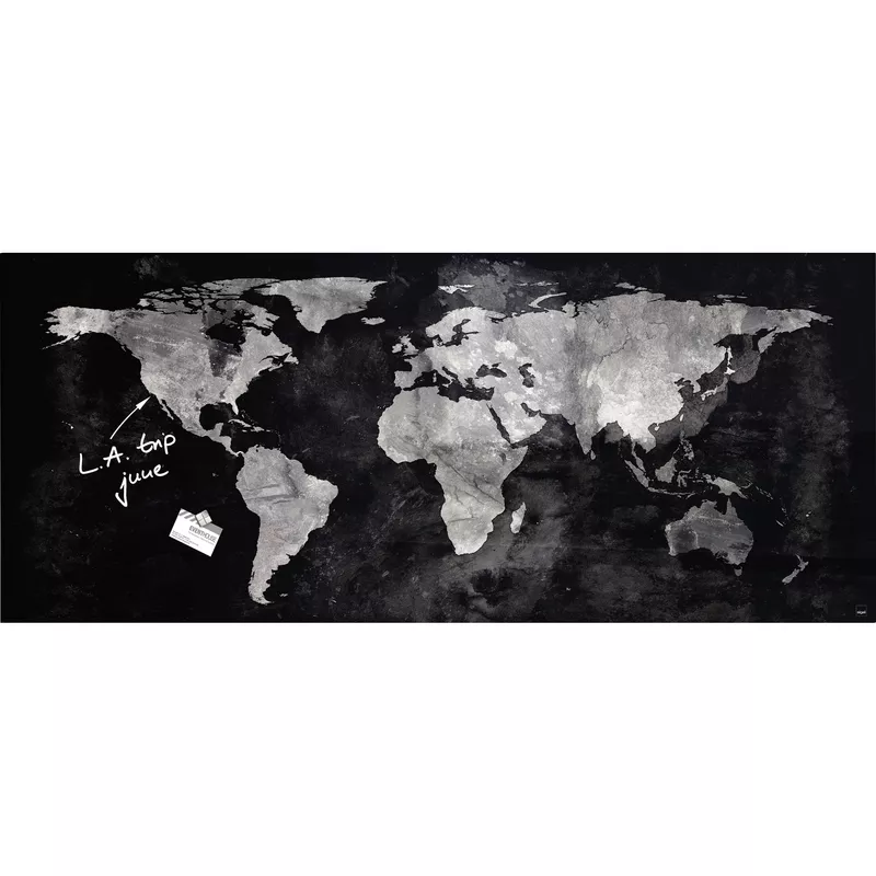 Sigel Magnetboard Artverum 1.300x550x15mm Glas World-Map
