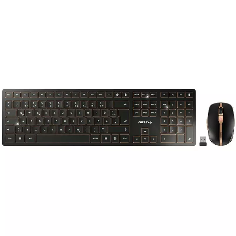 Cherry DW 9100 Slim - Tastatur-und-Maus-Set Wireless Black QWERTZ DE
