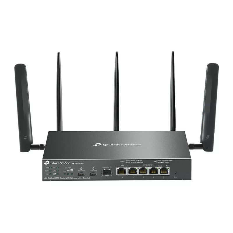 Omada ER706WP-4G Cat6 AX3000 Gigabit VPN Gateway 4 Port PoE+