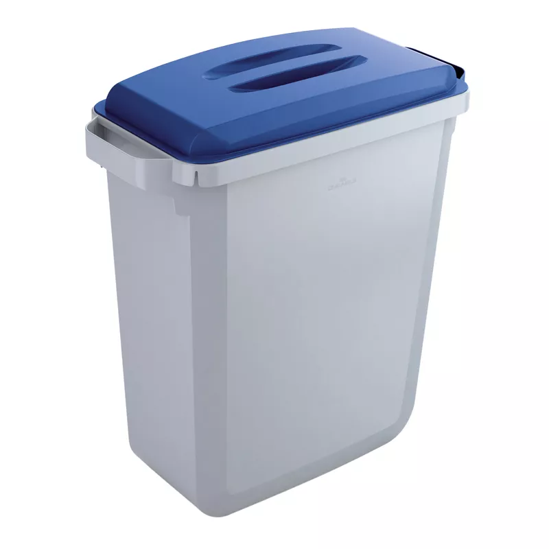 Durable Abfalleimer DURABIN 60l grau +Deckel bl