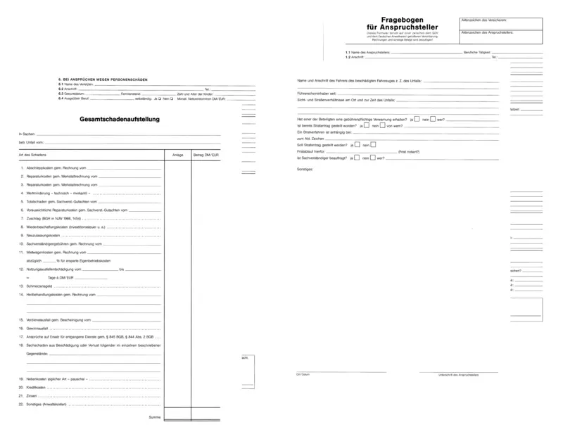 SoldanPlus Aufnahmebogen Unfallsachen