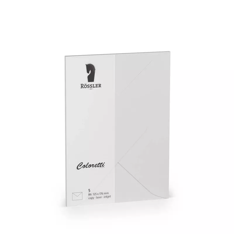 Briefumschlag Coloretti, B6, 80g/m², nassklebend, 5 Stück, hellgrau COLORETTI 220720511
