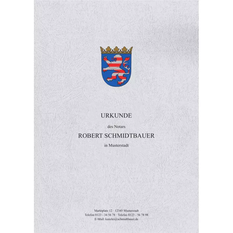 Urkundenumschläge mit farbigem Landeswappen, Hessen, Design 05