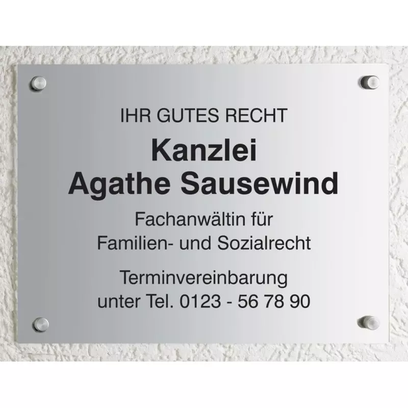 Schild CLASSIC, Aluminium, 400 x 300 mm, individuell bedruckt. Design 07