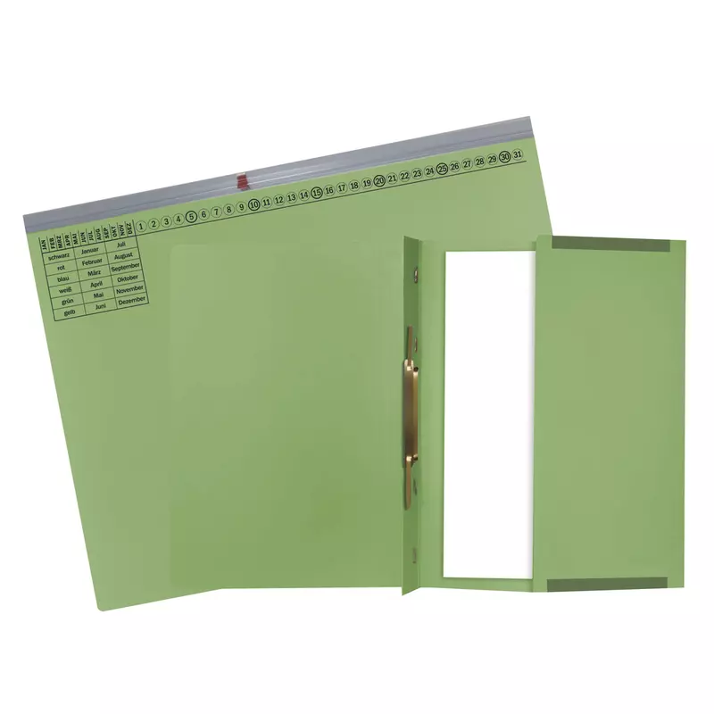 Exacompta, Exaflex Premium, Kanzlei Hängehefter, 1 Abheftvorrichtung, Linksheftung, 265x318mm, Packung mit 25 Stück - Grün