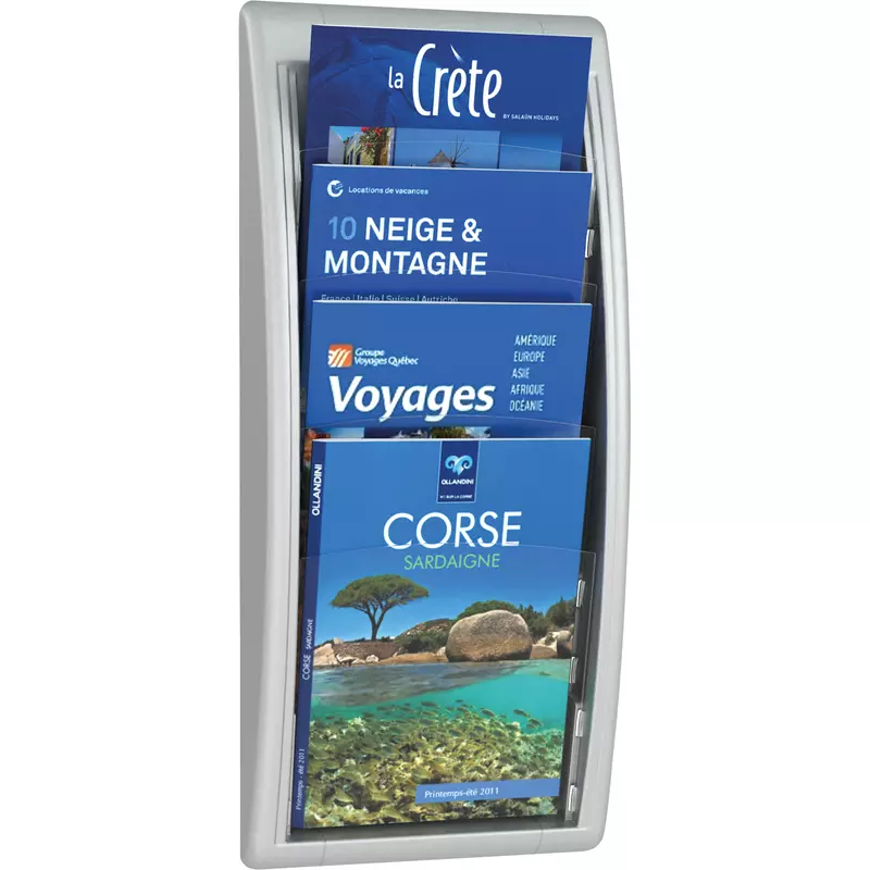 Paperflow Prospekthalter Quick Blick 4Fächer aluminium