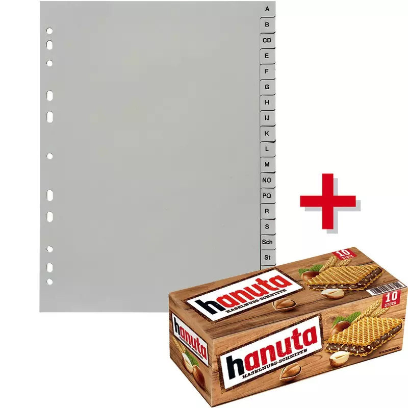 AKTION! 10 SoldanPlus Kunststoff-Register, Taben A – Z + Hanuta