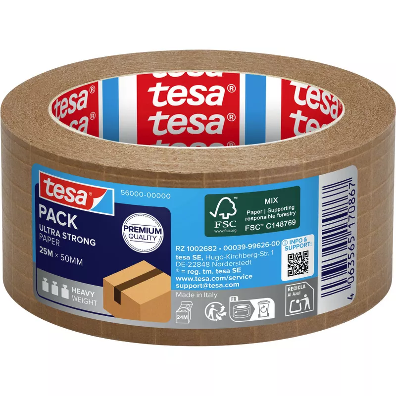 tesapack® Packband Papier Ultra Strong, 50 mm x 25 m