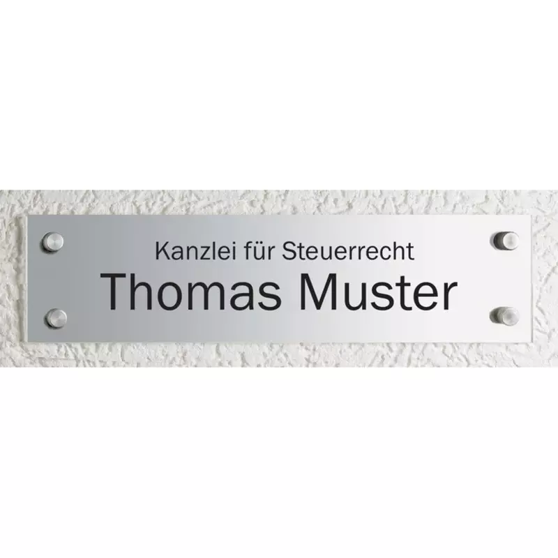 Schild CLASSIC, Aluminium, 400 x 100 mm, individuell bedruckt. Design 03
