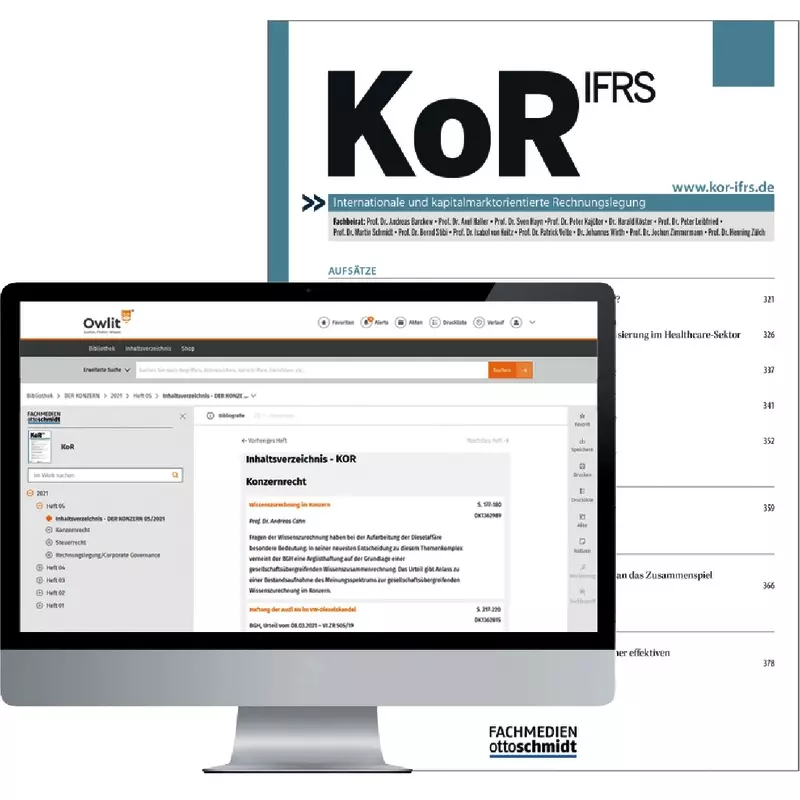 KoR - Zeitschrift für internationale und kapitalmarktorientierte Rechnungslegung  -  Abonnement