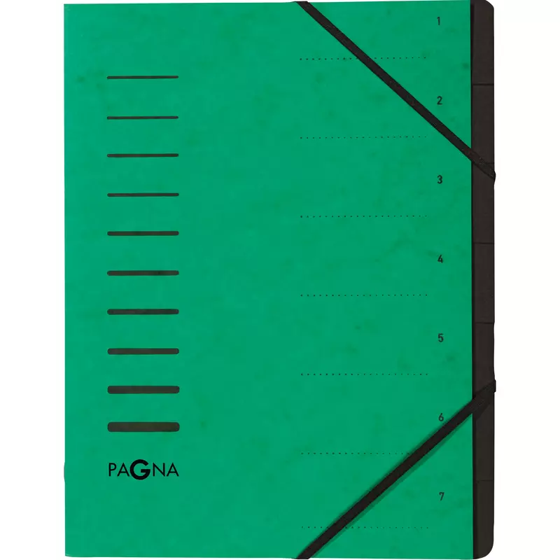 Pagna Ordnungsmappe 7Fächer Pressspan gn