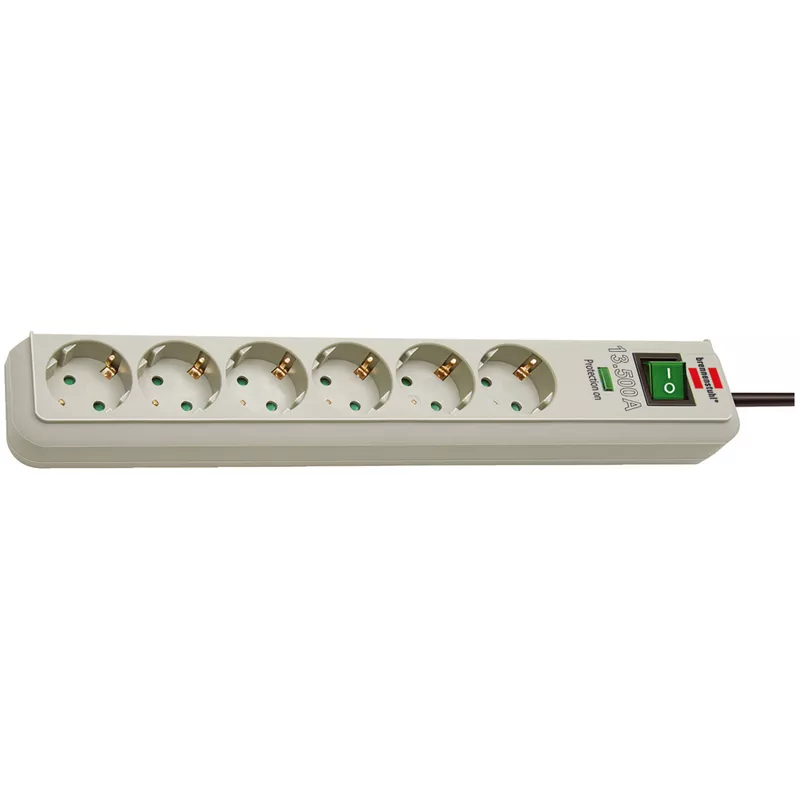 brennenstuhl Steckdosenleiste Eco-Line 6fach grau